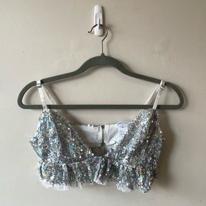 ✨Festival Sequin Peplum Crop Top✨